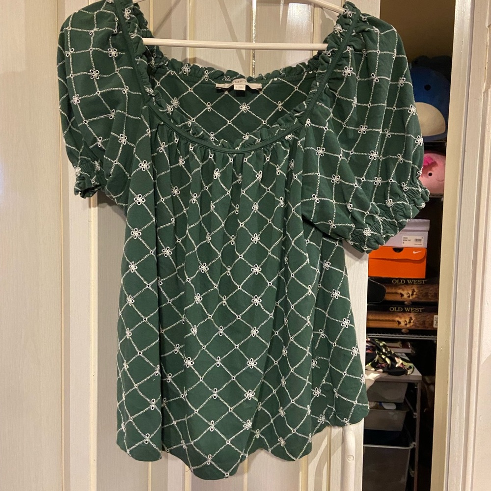 Autumn Academia Green Floral Women's Top